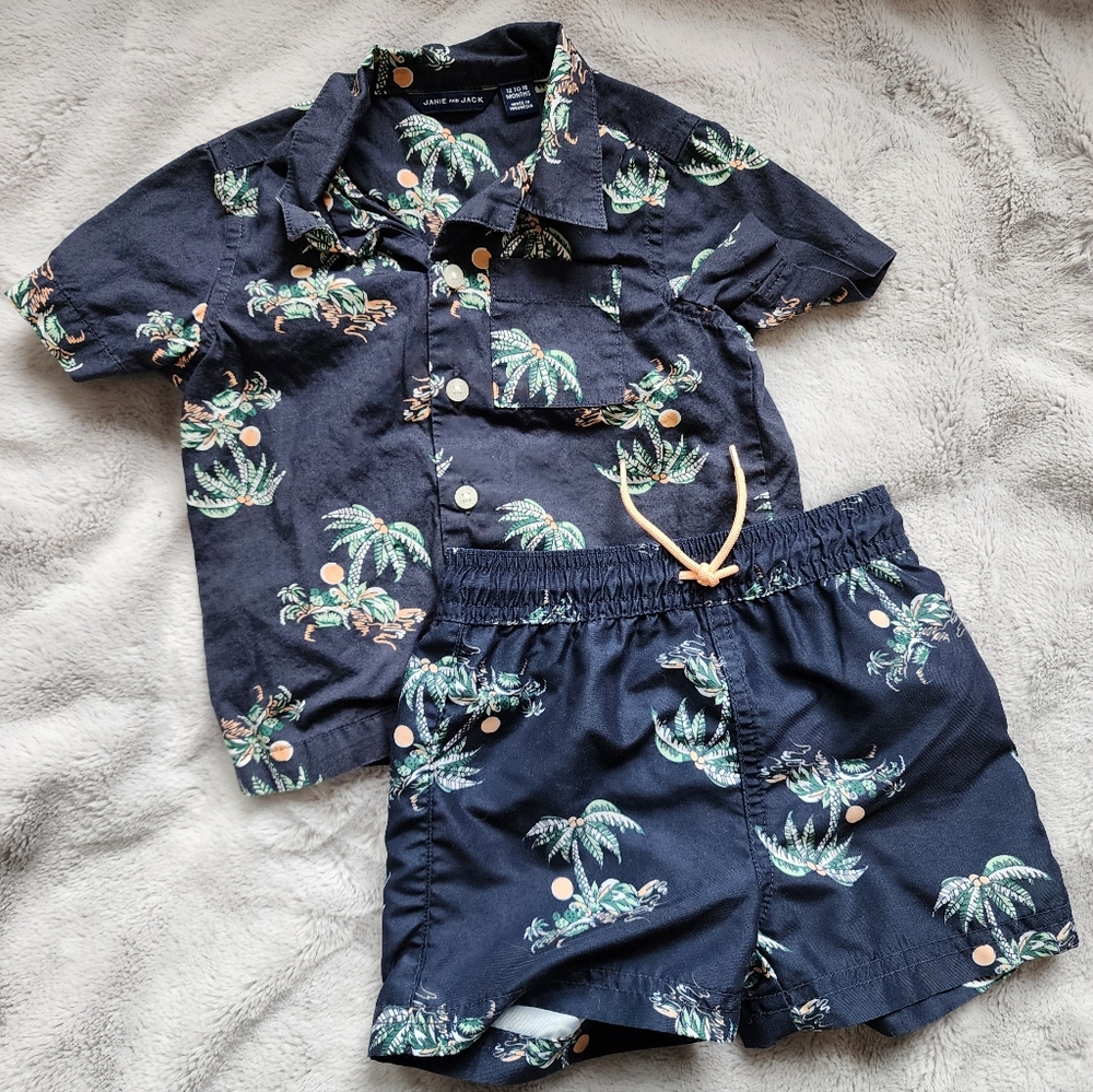 Janie and Jack Boy's Island Palm Set